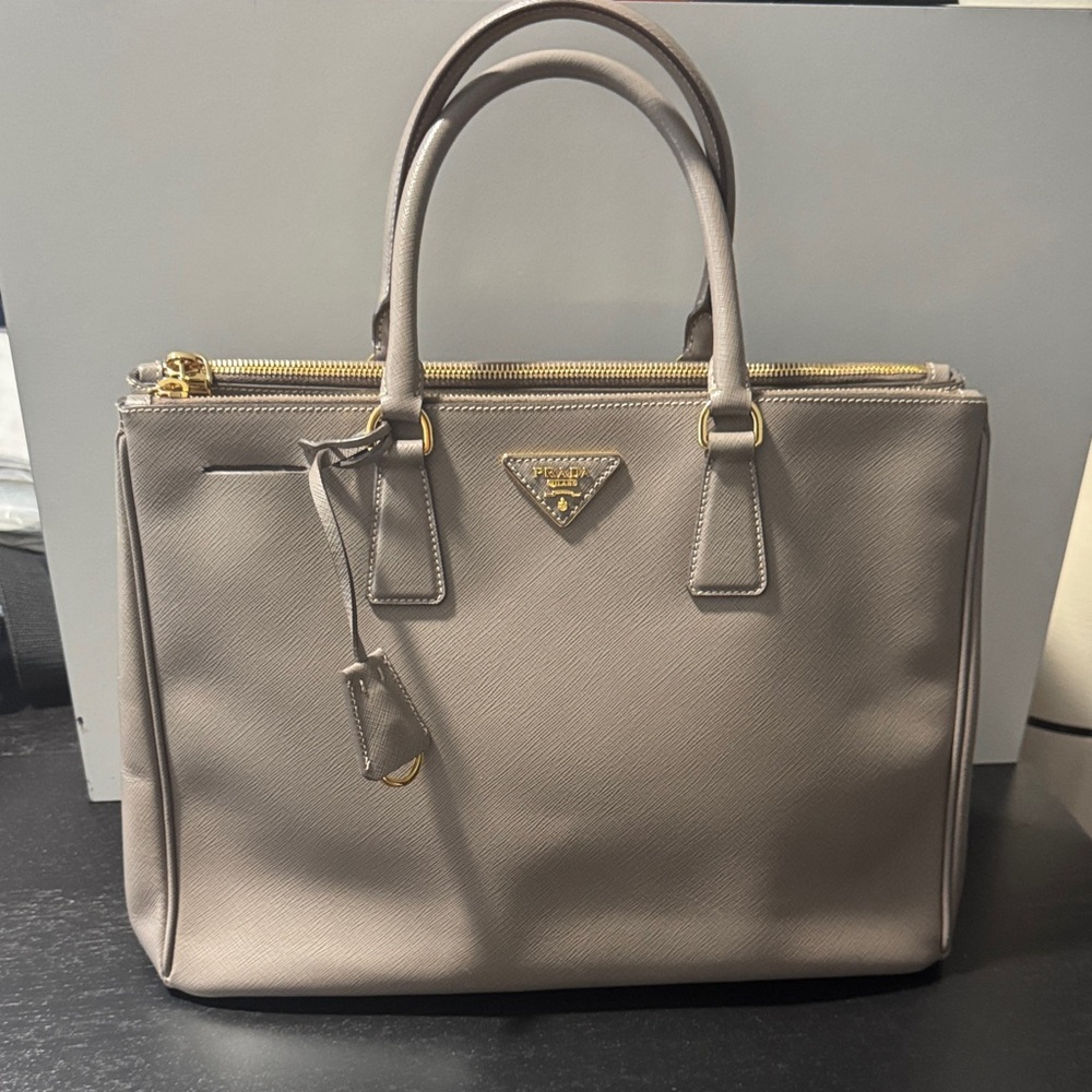 Prada Taupe Leather Satchel